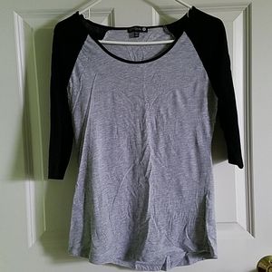 Gray and Black Baseball Tee